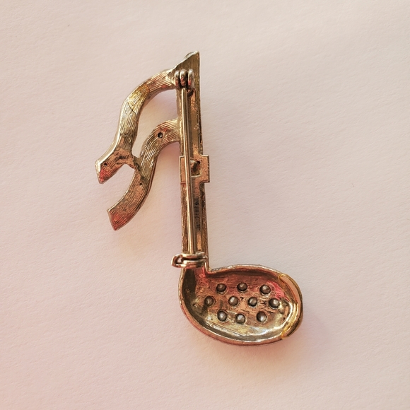 16th Note Musical Symbol Vintage Brooch - Picture 9 of 10